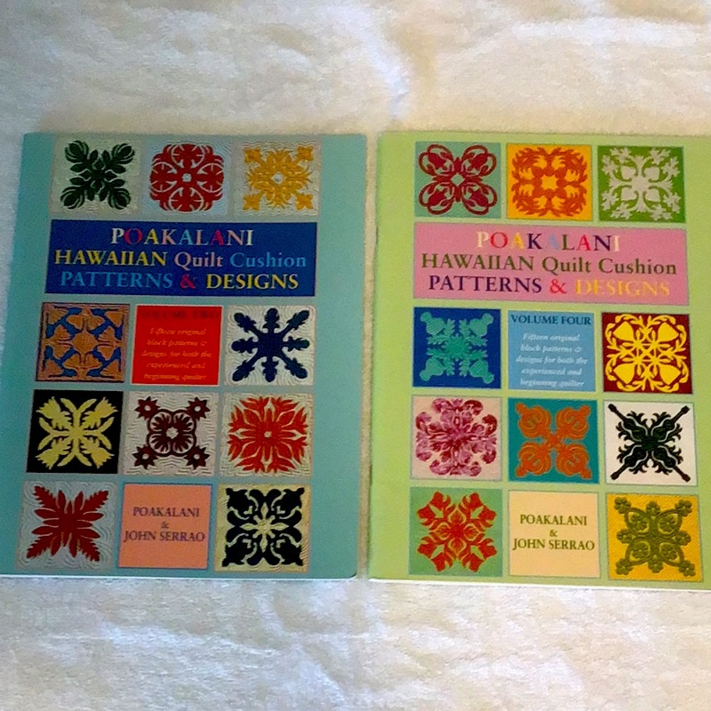 Set of Two Hawaiian Quilt Pattern Books and Template